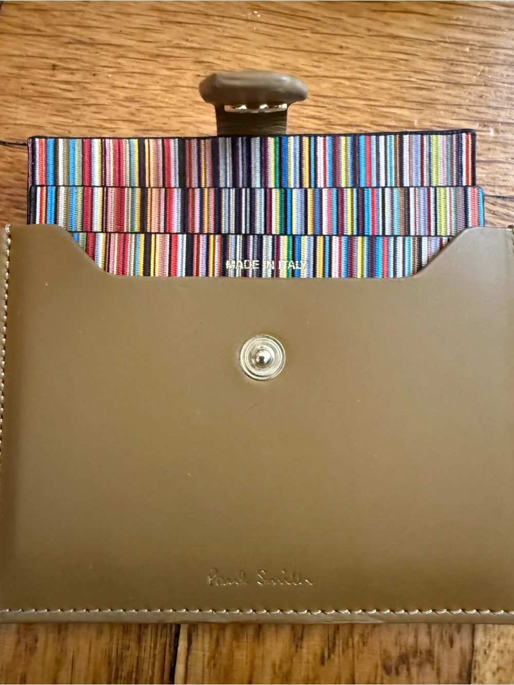 Paul Smith Leather Credit card Holder With ‘Signature Stripe’ Pull Out